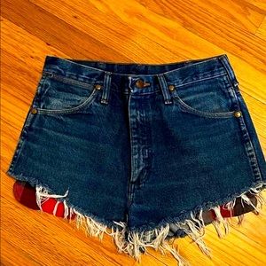 Wrangler Denim Jean Shorts with Flannel